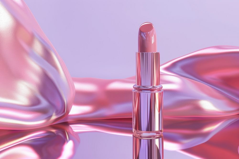 Surreal abstract style lipsticks cosmetics shiny purple.
