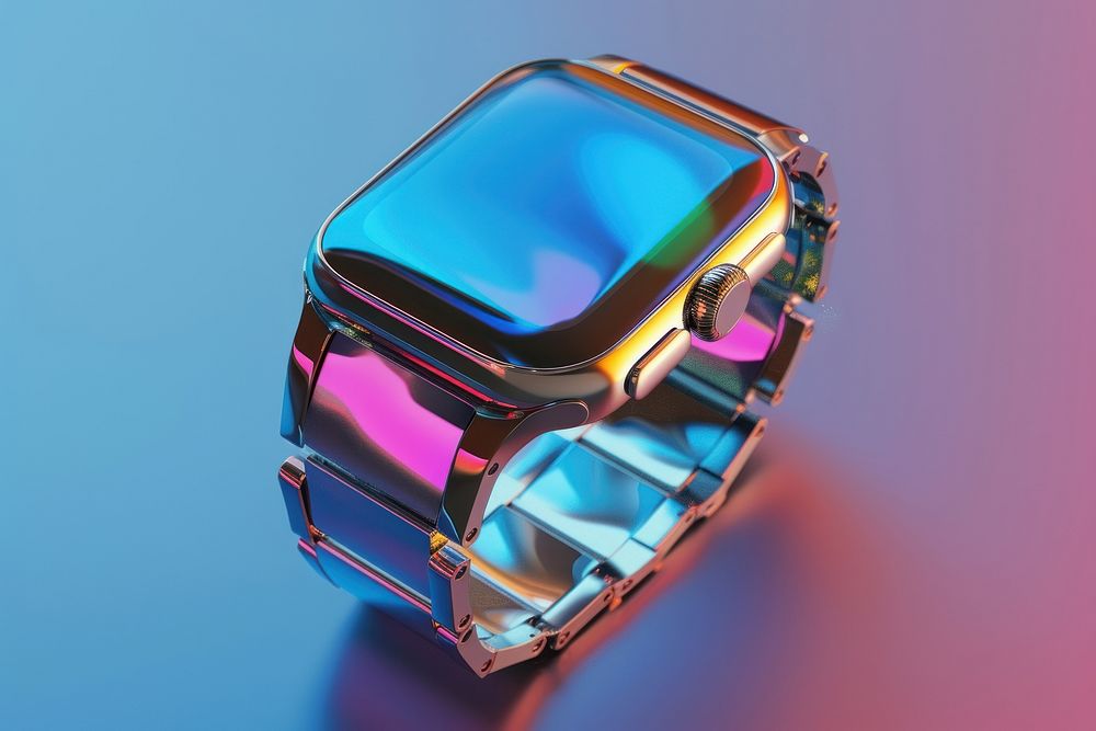 Surreal abstract style smartwatch metal shiny bling-bling.