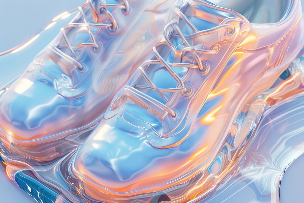 Surreal abstract style sneakers backgrounds footwear shoe.