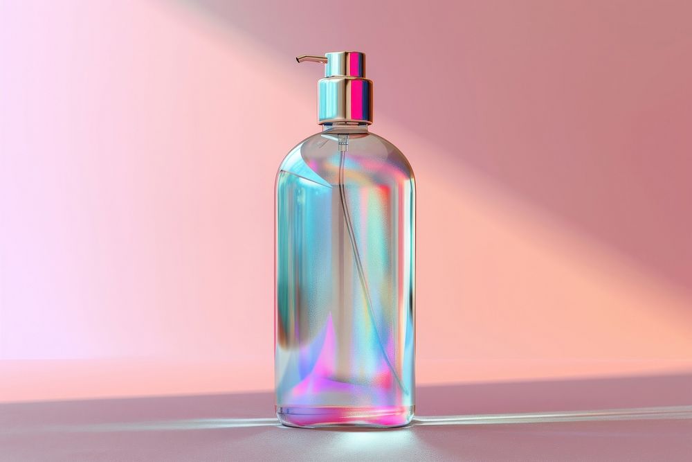 Surreal abstract style spray bottle cosmetics perfume glass.
