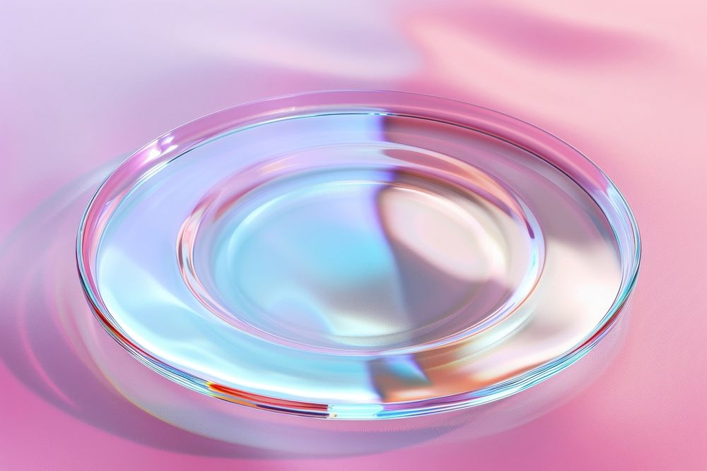 Surreal abstract style plate and glass reflection concentric rippled.