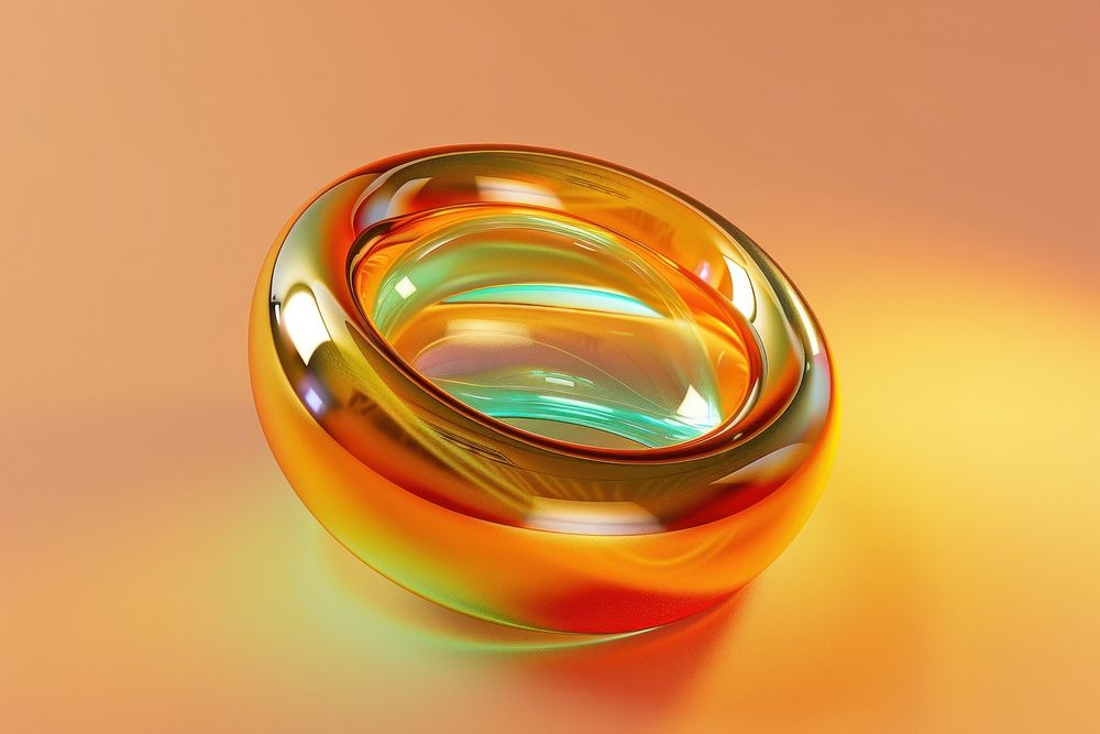Surreal abstract style ring jewelry shiny glass.