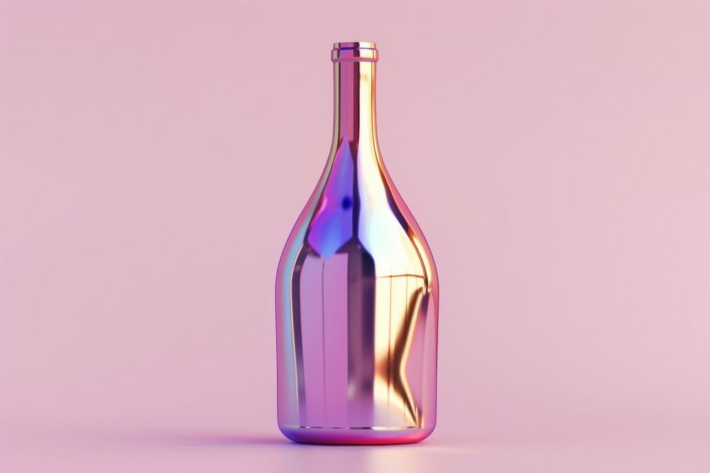 Surreal abstract style wine bottle glass drink vase.
