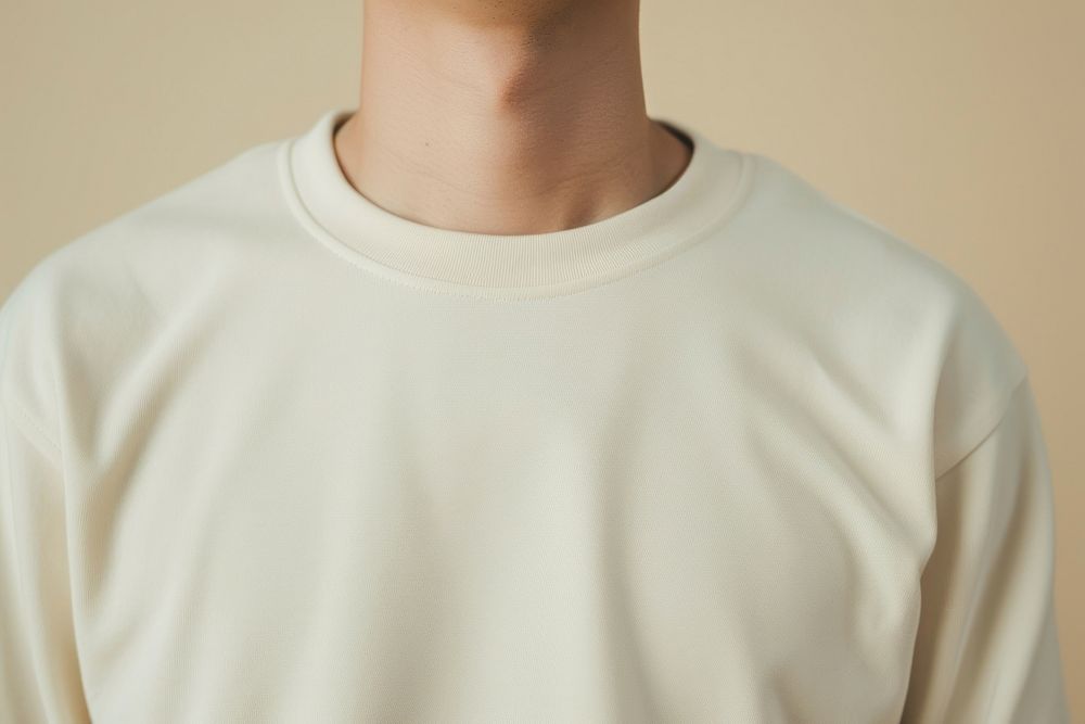Blank cream sport spandex longsleeve t-shirt fashion apparel.