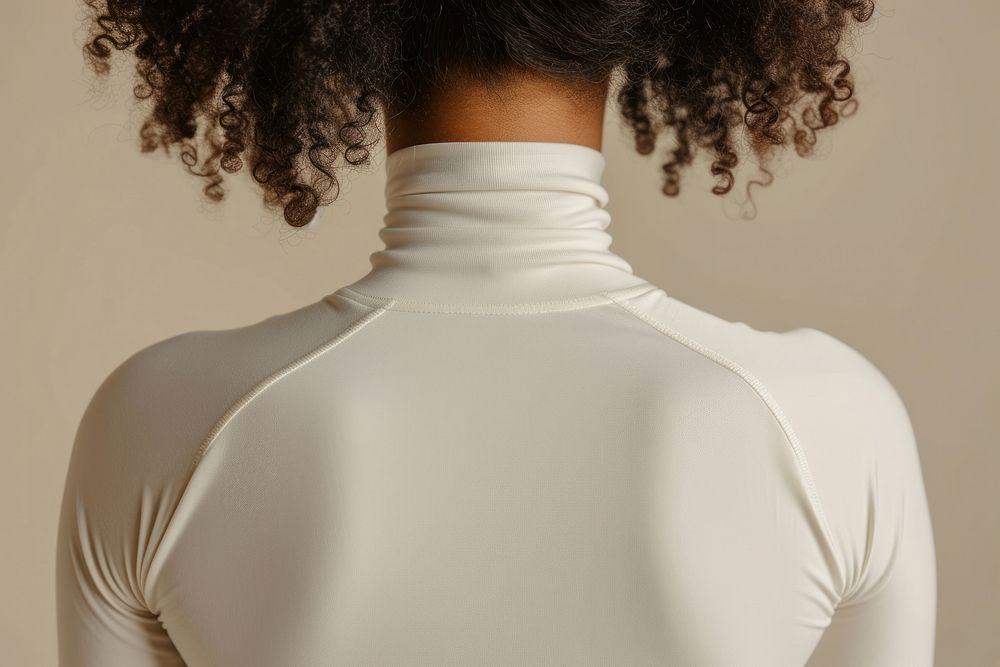Blank cream sport spandex longsleeve back fashion apparel.
