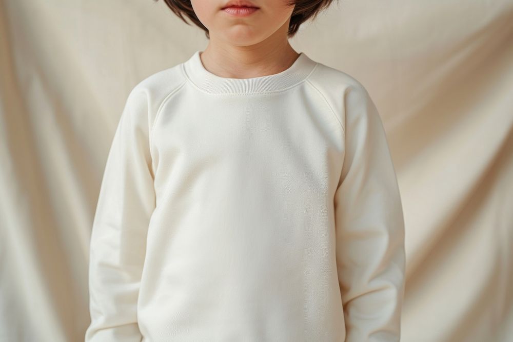 Blank cream sport spandex longsleeve sweatshirt sweater apparel.
