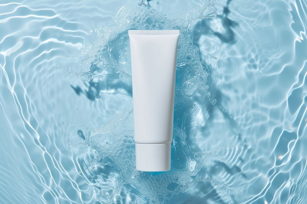 Cream tube cosmetics swimming bottle.