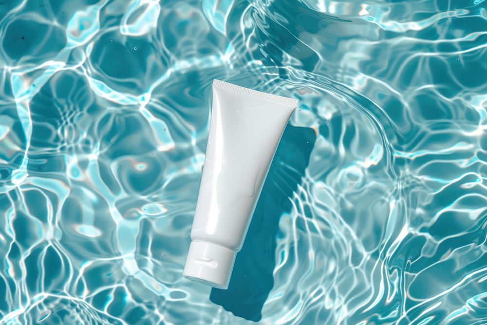 Cream tube mockup water underwater toothpaste.