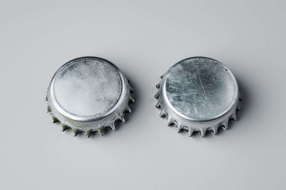 Beer bottle caps silver metal jewelry.