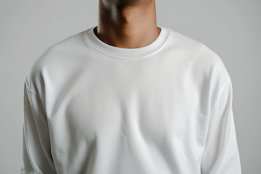 Blank white longsleeve t-shirt sweatshirt midsection.