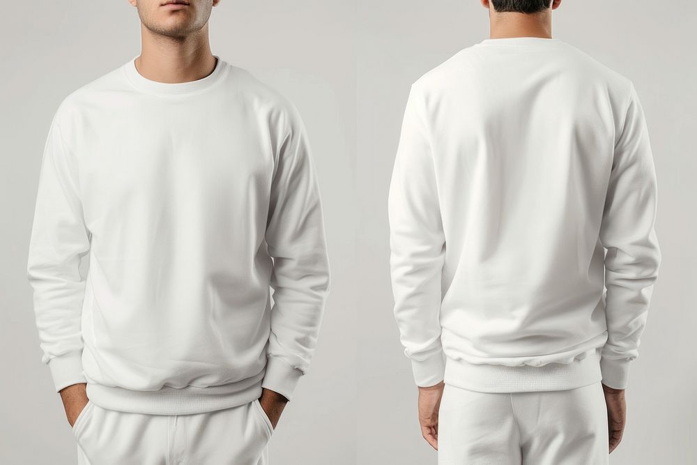 Blank white sportwears sweatshirt sweater sleeve.
