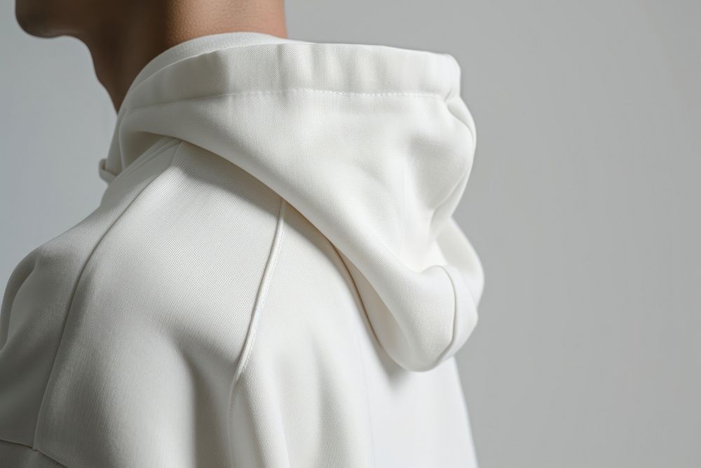 Blank white sportwears sweatshirt accessories midsection.