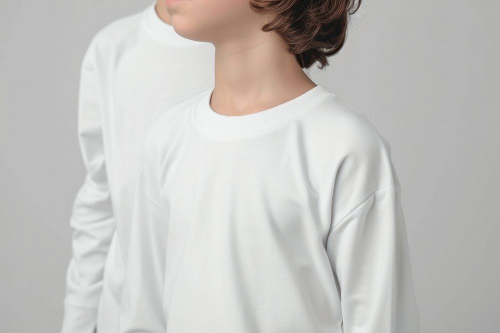 Blank white longsleeve sweatshirt outerwear portrait.