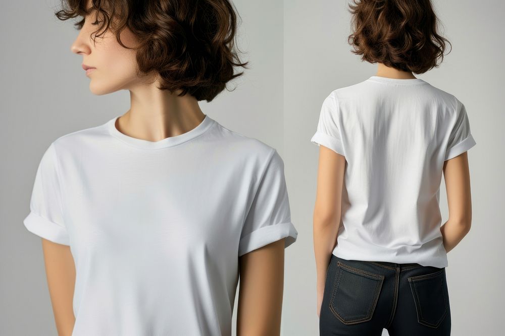 Blank white tshirt t-shirt sleeve blouse.