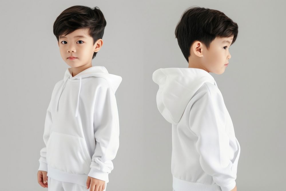 Blank white hoodie sweatshirt sleeve child.