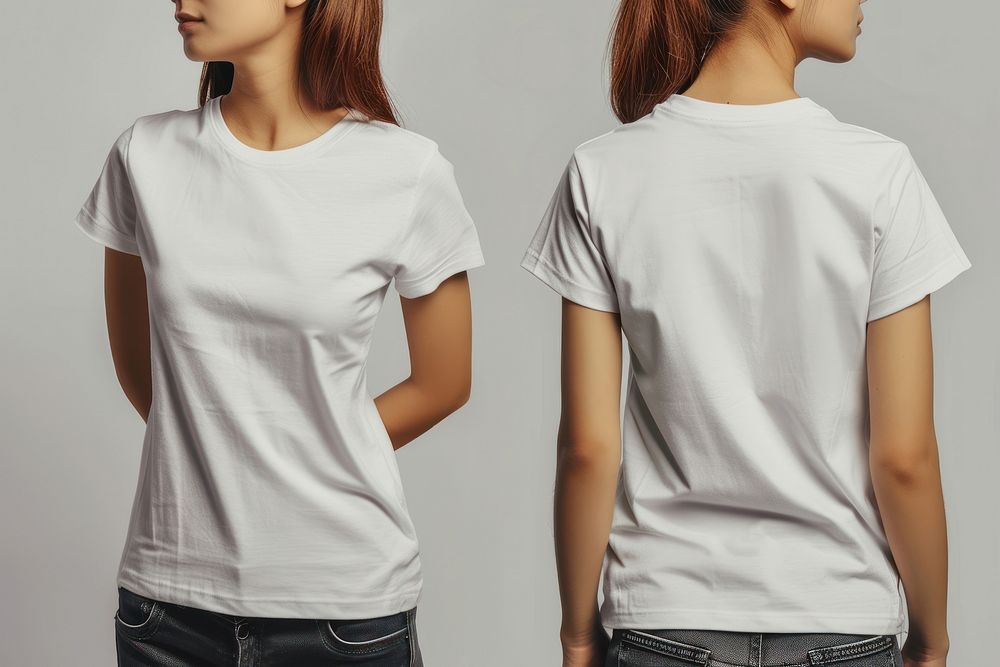 Blank white tshirt t-shirt sleeve blouse.