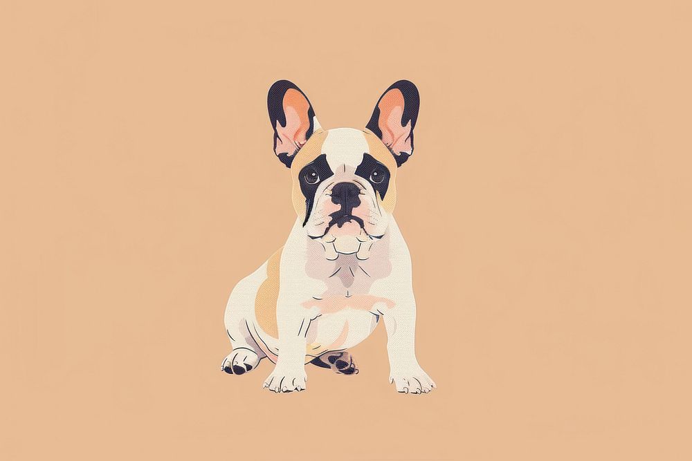 French bulldog inspired by the Y2K era animal mammal pet.
