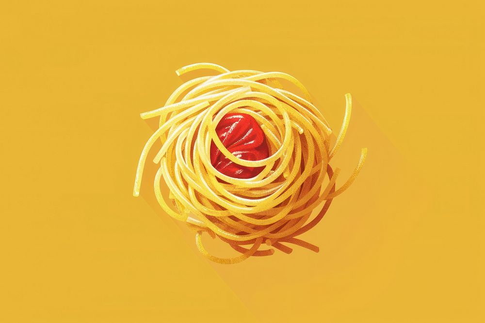 Spaghetti inspired by the Y2K era pasta food chandelier.