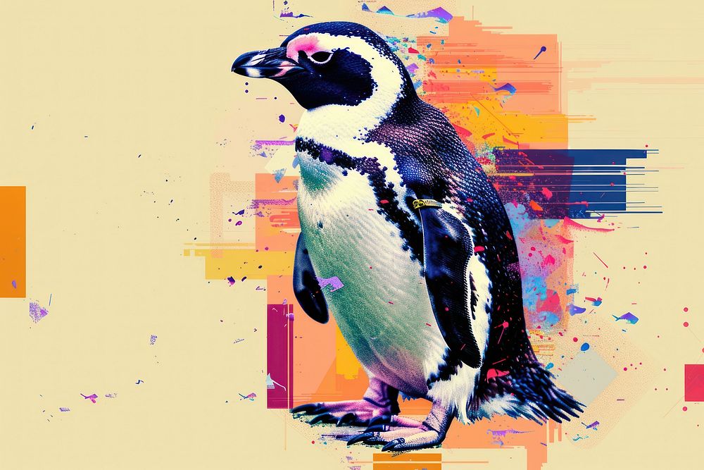Penguin inspired by the Y2K era animal bird wildlife.