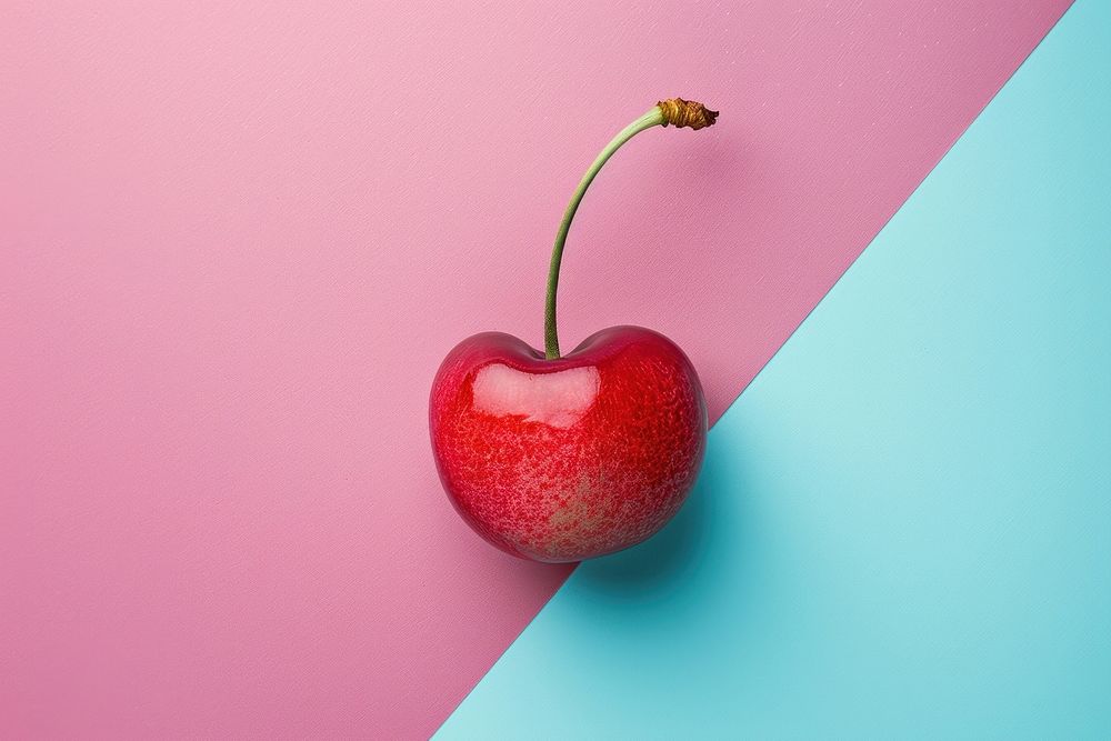 Creative minimal photography of cherry fruit plant food.