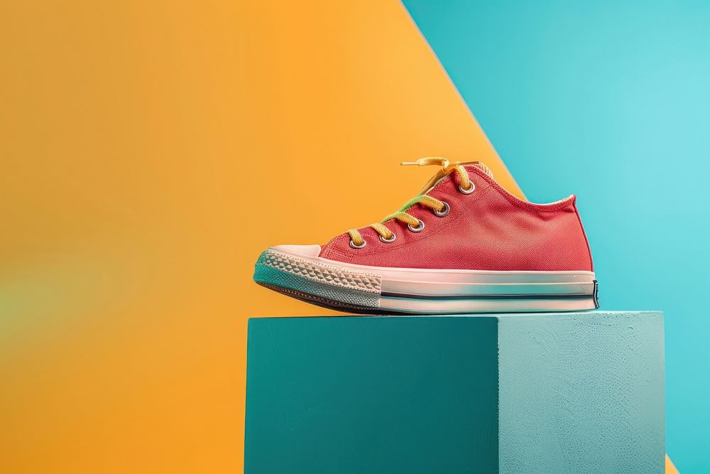 Creative minimal photography of shoes footwear clothing fashion.