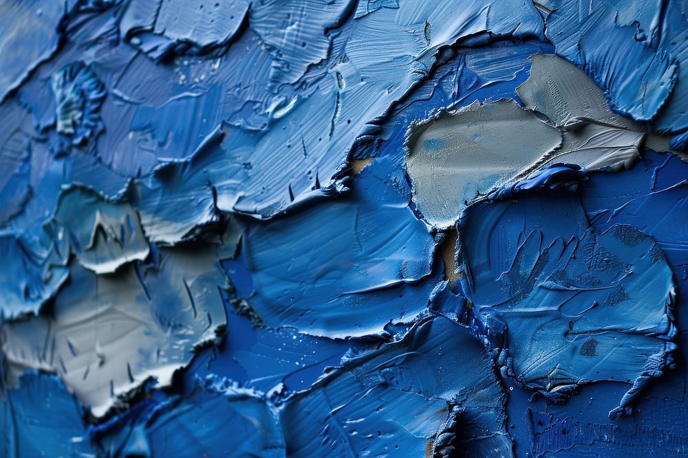 Blue rough paint wall.
