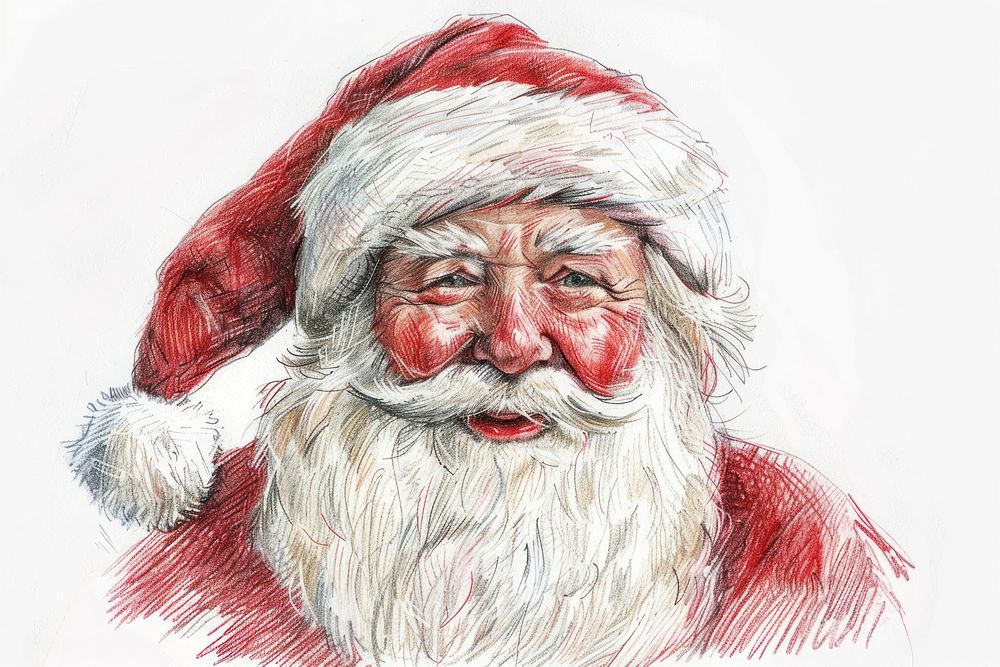 Santa claus drawing portrait sketch.