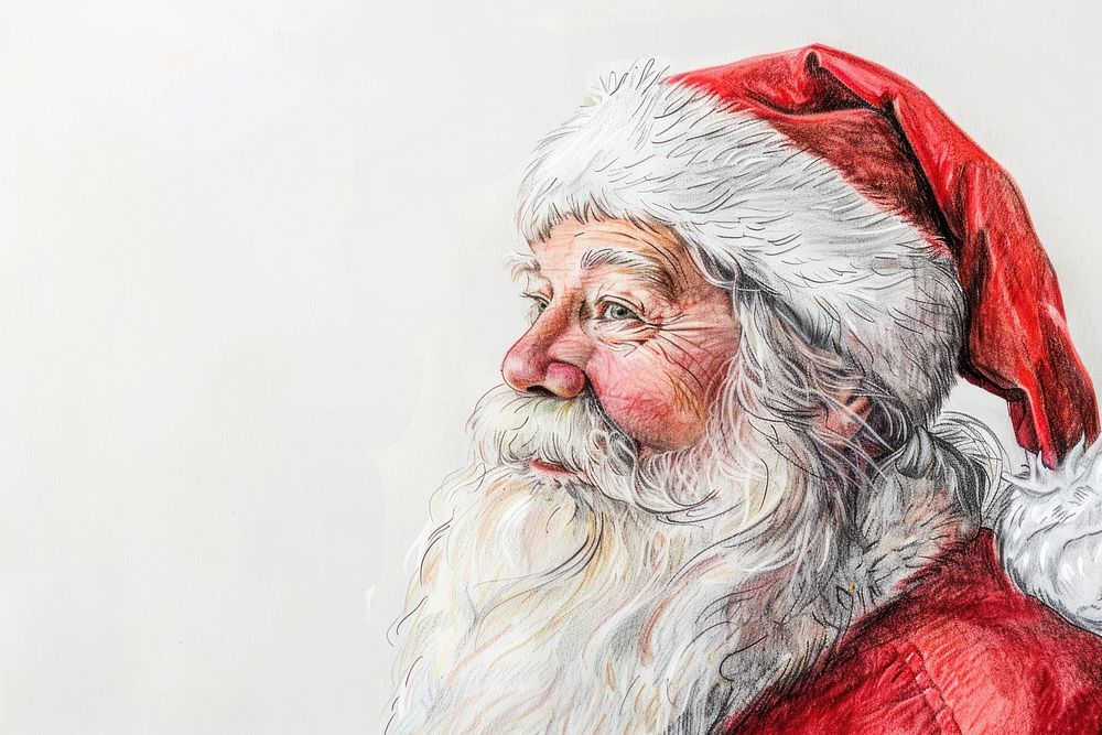 Santa claus drawing christmas portrait.