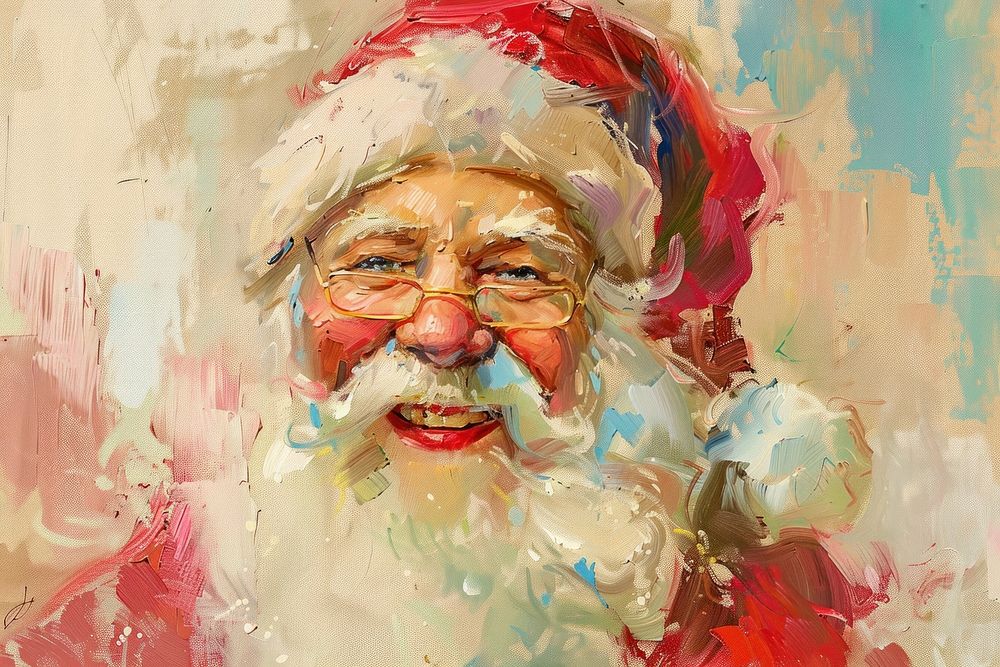 Happy santa claus painting backgrounds portrait.