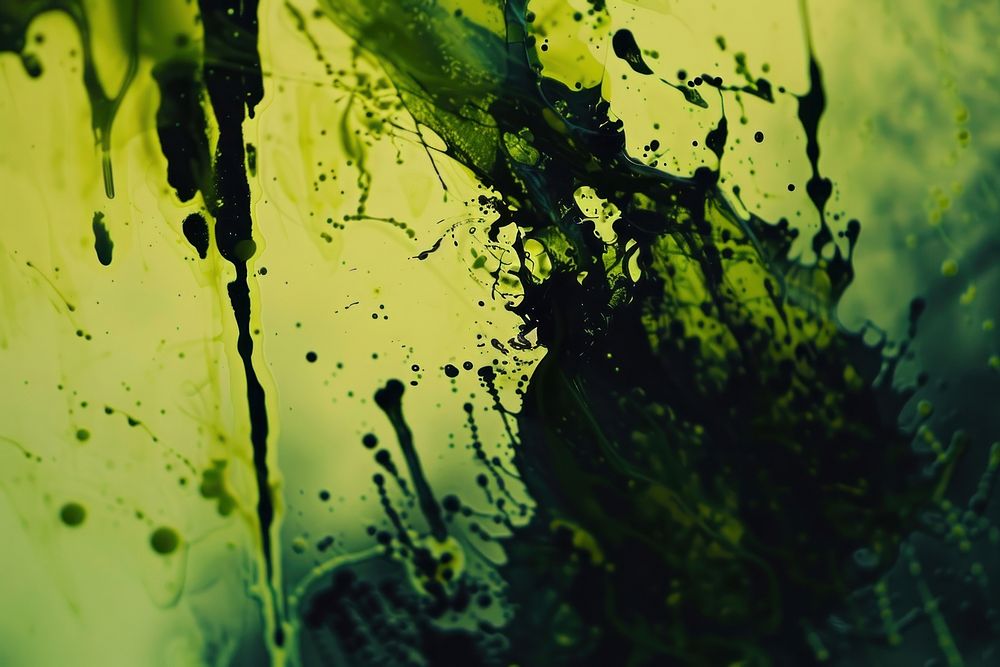 Yellow-green backgrounds splattered condensation.