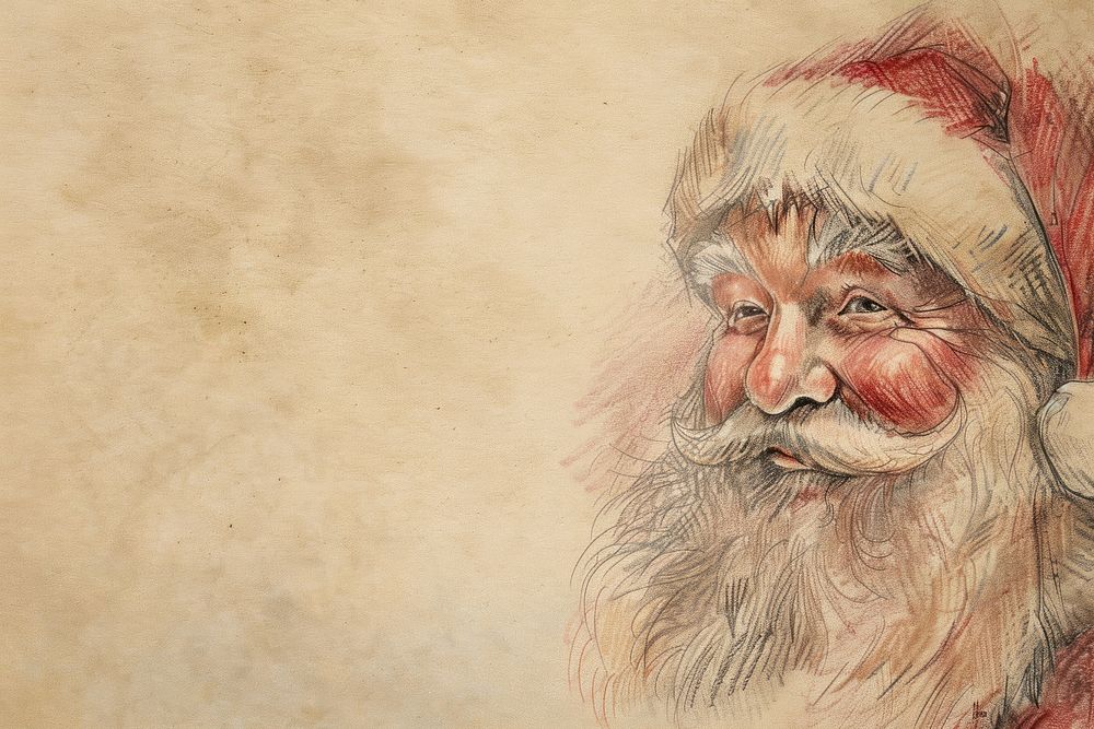 Santa claus drawing painting portrait.