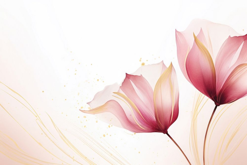 Tulip watercolor background painting pattern flower.
