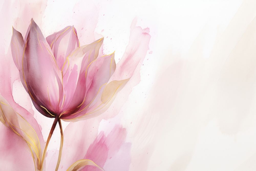 Tulip watercolor background backgrounds painting blossom.