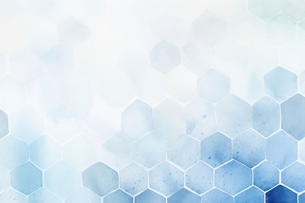 White and light blue hexagon backgrounds pattern texture.