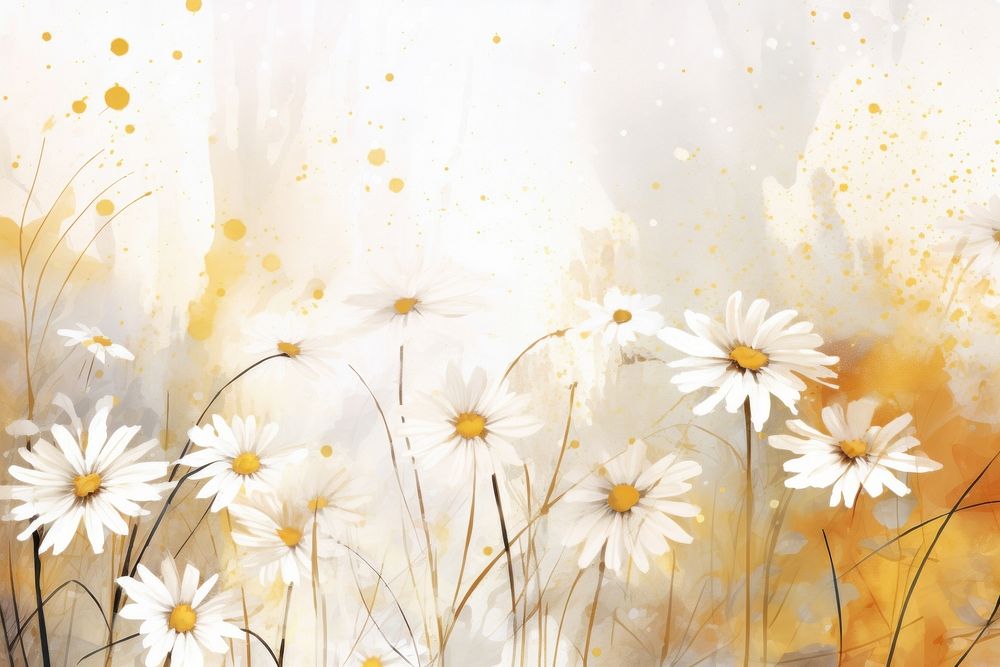 Daisy watercolor background backgrounds outdoors painting.