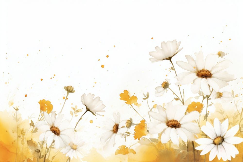 Daisy watercolor background backgrounds outdoors painting.