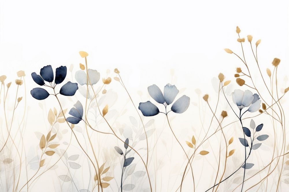 Dried flower watercolor background painting pattern plant.
