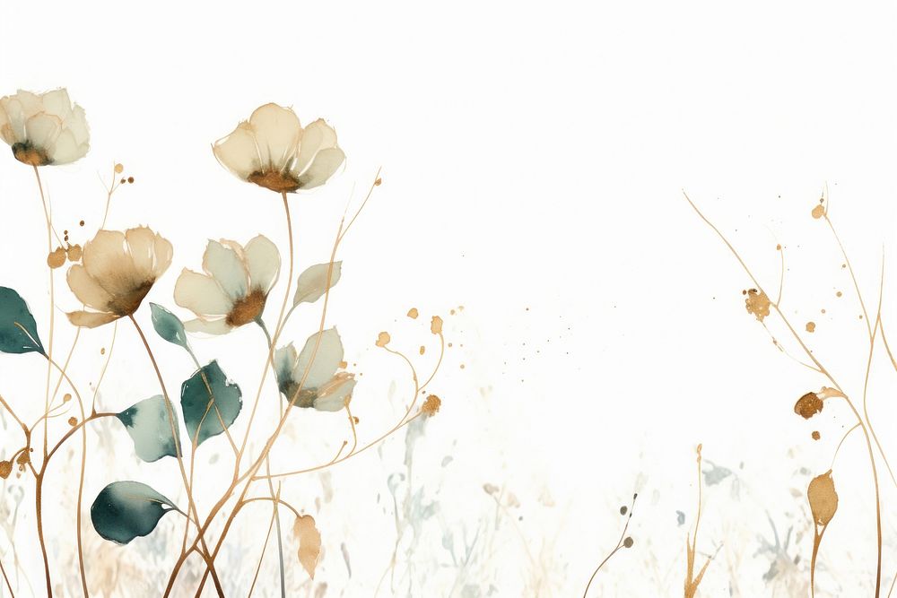Dried flower watercolor background backgrounds painting pattern.