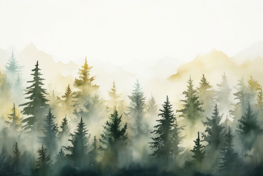 Forest watercolor background backgrounds outdoors woodland.