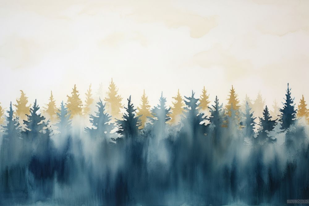 Forest watercolor background painting backgrounds landscape.