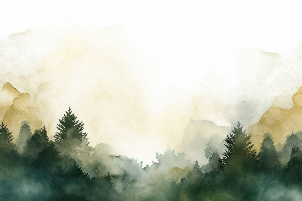 Forest watercolor background backgrounds landscape outdoors.