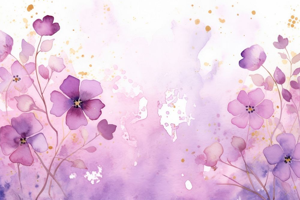 Lavender flowers watercolor background purple backgrounds painting.