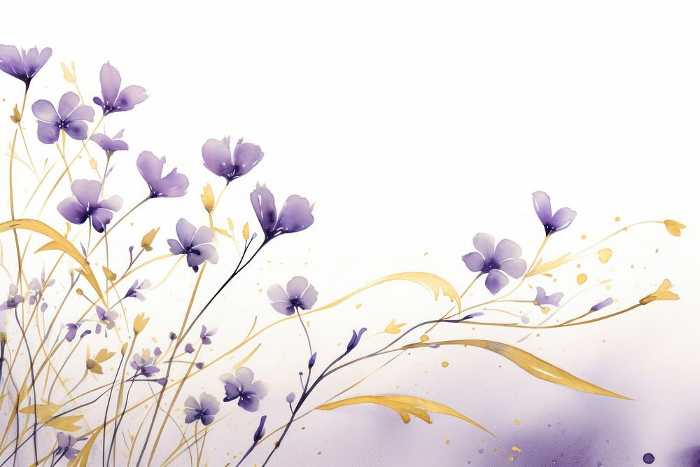 Lavender flowers watercolor background backgrounds painting pattern.