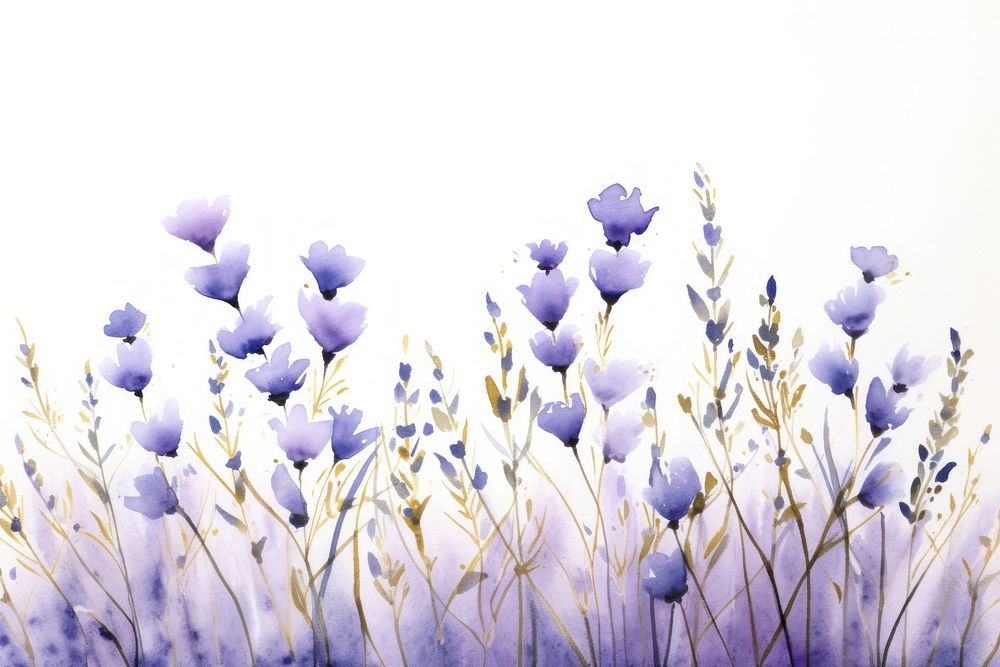 Lavender flowers watercolor background backgrounds outdoors blossom.
