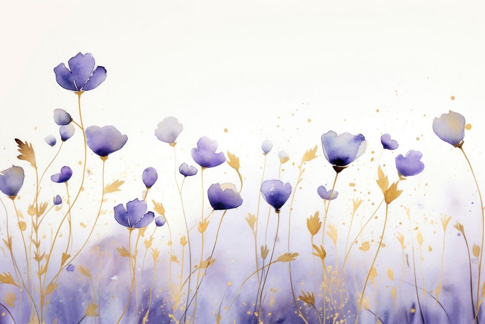 Lavender flowers watercolor background backgrounds outdoors painting.