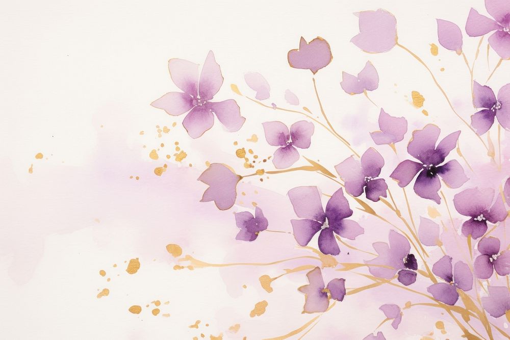 Lavender flowers watercolor background purple backgrounds blossom.
