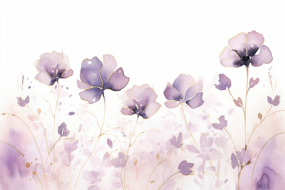 Lavender flowers watercolor background backgrounds blossom pattern.