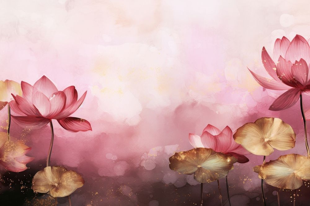 Lotus watercolor background outdoors painting blossom.