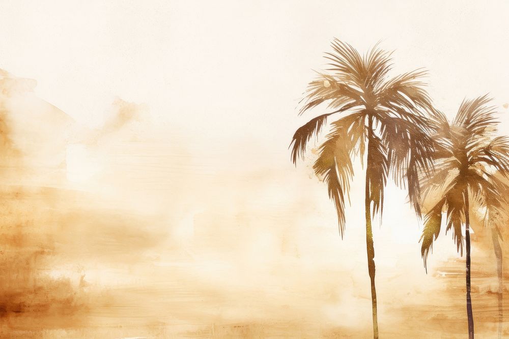 Palm tree watercolor background painting backgrounds outdoors.