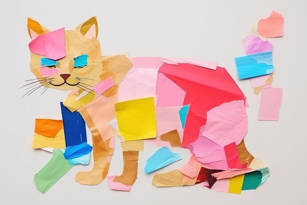 Minimal simple cat art craft paper.